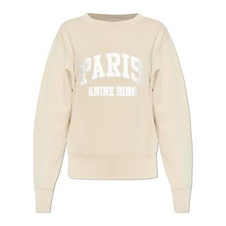 Anine Bing Sweatshirts, female, Beige, Size: XS Harry Shrunken Sweatshirt