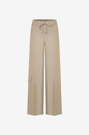 Cambio Weite Cargohose aus Lam&eacute;-Leinen Amalia