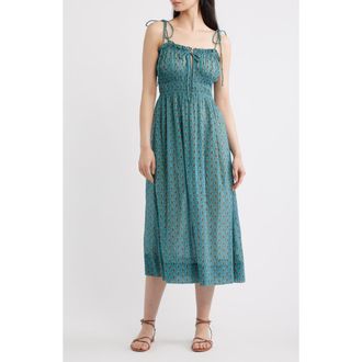 D&ocirc;en Rhoda Cotton Midi Dress in Alba Paisley at Nordstrom, Size Xx-Small