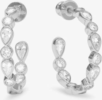 Melinda Maria Womens Isla Hoops Earrings In Silver