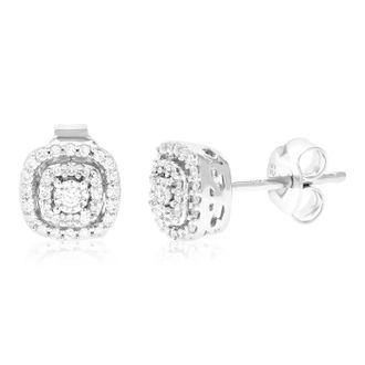 Vir Jewels 1/5 cttw Lab Grown Diamond Composite Earrings in Sterling Silver With Push Backs For Women