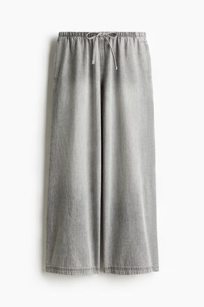 H&M Denimhose mit Kordelzug - Hellgrau