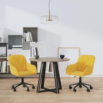vidaXL Vidaxl - Sillas De Comedor Giratorias 2 Uds Terciopelo Amarillo