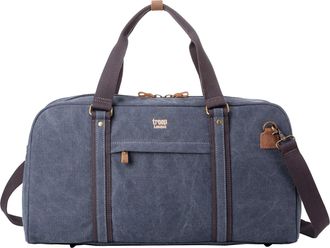 Troop London TRP0389 Troop London Classic Canvas Travel Duffel Bag, Large Holdall - Blue