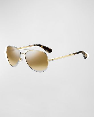 Kate Spade New York avaline mirrored aviator sunglasses