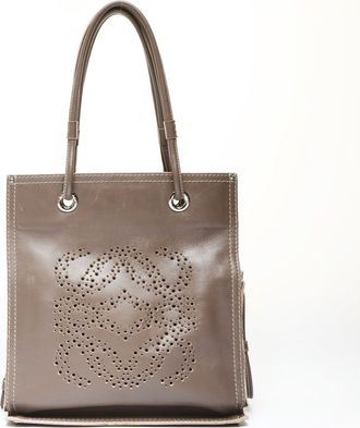Loewe Gray Brown Leather Tote Bag (Pre-Owned)