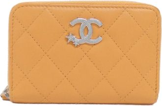 Chanel Orange Leather Coin Purse/Coin Case (Pre-Owned)