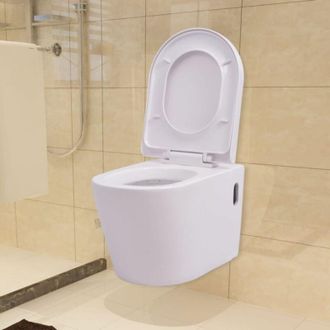 vidaXL Inodoro De Montaje En Pared De Cer&aacute;mica Blanco Vidaxl