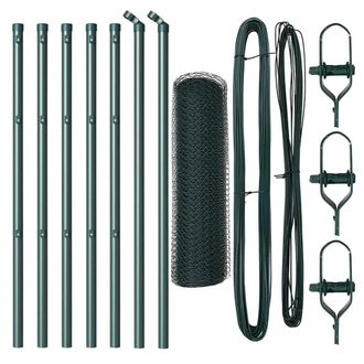 Berkfield Home Hexagon Fence Green 0.8x10 m Steel