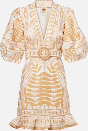 Farm Rio Miniabito in lino con stampa e cintura