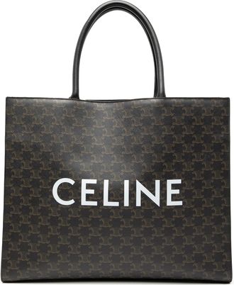 Celine Coated Canvas Medium Cabas Horizontal Tote