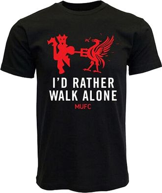 Cant&atilde;o I d Rather Walk Alone Funny Gifts for Adults Tee Top Cool Mens Tee Round Neck Unisex Tops Mens 100% Cotton Short-Sleeve T-Shirts Black