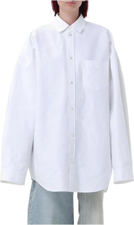 Balenciaga Dames, Blouses & Shirts, Wit, Maat: XS Katoen
