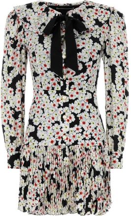 Alessandra Rich Zijden Mini-jurk met print - Dames - Korte kleedjes - Veelkleurig - 2XS - Kleedjes