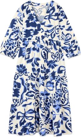 Oltre Midi Kleedjes - Dames - Casual kleedjes - Blauw - S - Katoen - Kleedjes