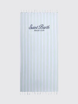 MC2 Saint Barth Telo mare grande in cotone a righe con fondo sfrangiato
