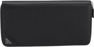 Prada Pre-owned Leather Wallet - Dames - Vintage Accessoires - Zwart - ONE Size - Leer - Vintage