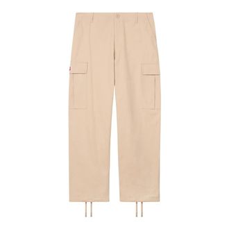 Kenzo Straight Trousers, male, Beige, M, Cargo Workwear Trousers with Boke Flower