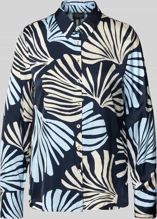 s.Oliver Black Label Regular Fit Hemdbluse aus reiner Viskose in Marine, Gr&ouml;&szlig;e 34