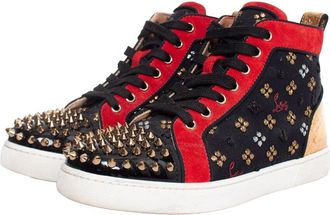 Christian Louboutin Womens Suede Lou Spike High-Top Sneaker (Authentic Pre- Loved)