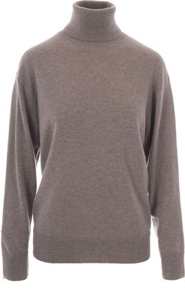 P.A.R.O.S.H. Taupe Fringe Cashmere Turtleneck