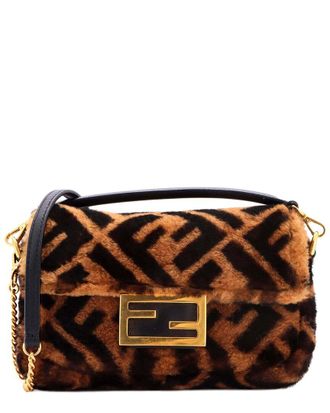 Fendi Fendi Baguette Nm Bag Zucca Shearling Mini (Authentic Pre-Loved)