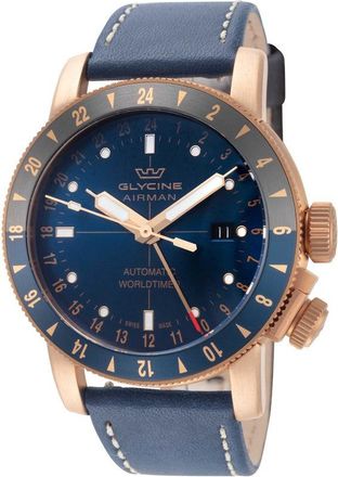 Glycine Airman Contemporary GMT Automatic Blue Dial Mens Watch GL0548