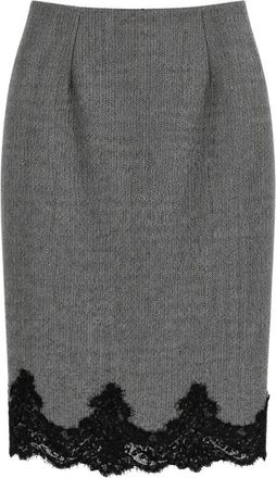 Clips Midi Rok - Dames - Kokerrokken - Grijs - XL - Katoen - Rokken