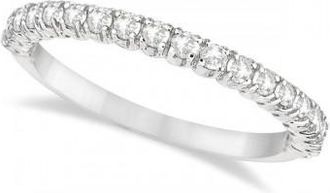 Allurez Half-Eternity Pave-Set Thin Lab Grown Diamond Stacking Ring Palladium (0.50ct)