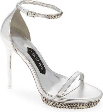 Jessica Rich Jessica Sandal in Silver at Nordstrom, Size 42