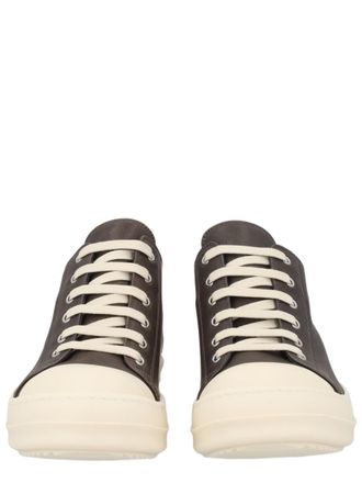 Rick Owens Brown Tower Low Leather Sneakers