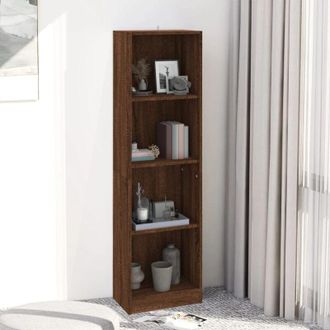 vidaXL Libreria 4 Ripiani Rovere Marrone 40x24x143cm Legno Multistrato - Vidaxl