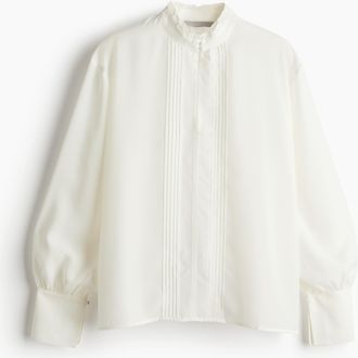 H&M Zarte Bluse mit Biesen - White