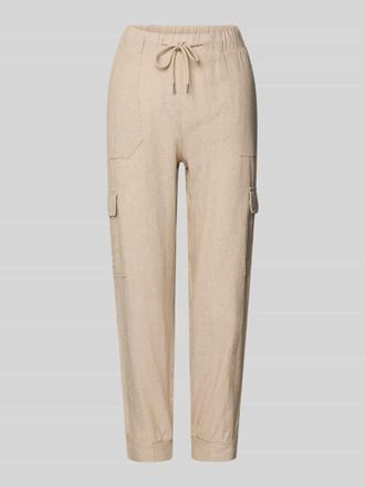Freequent Tapered Fit Leinenhose mit Cargotaschen Modell Lava in Sand, Gr&ouml;&szlig;e S