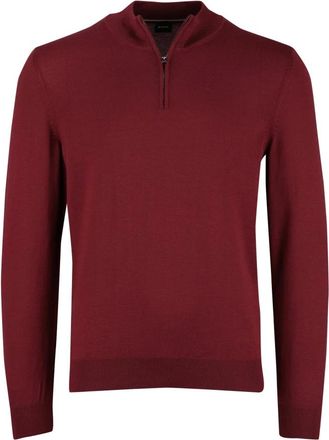 HUGO BOSS Truien & Vesten, Heren, Rood, 3Xl, Wol, Ebenji Zip-Neck Sweater
