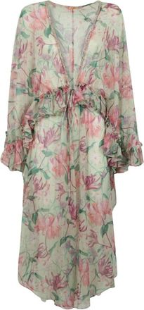 PatBo Kimonos, female, Multicolor, Size: S Honey Flower Long Robe