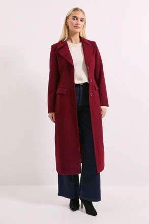 Principles Womens Twill Button Up Coat - Red - Size 14 UK