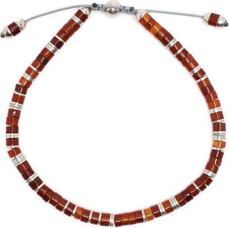 M by Maor Sterling Silver Tucson Beaded Bracelet - Mens - Silver/Stone