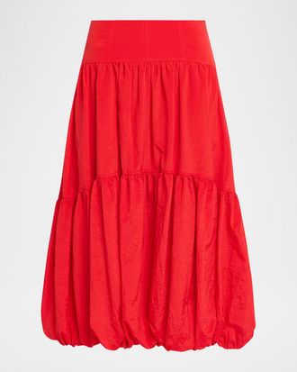 Cinq &agrave; Sept Blythe High-Waist Tiered Midi Skirt