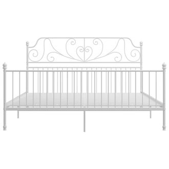 Berkfield Home Comfortable Bed Frame White Metal 180x200 cm Super King