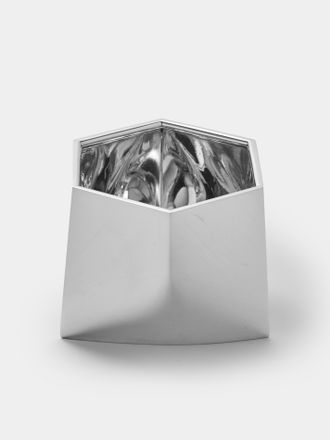 San Lorenzo 1971 Afra and Tobia Scarpa Polygonal Sterling Silver Vase (4in/10cm)