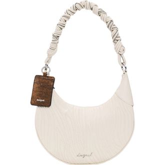 Desigual Wavy Stitch Faux Leather Shoulder Bag in Medium Beige at Nordstrom