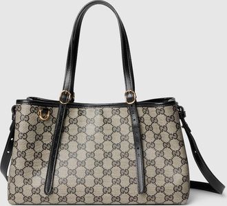 Gucci GG Emblem Medium Tote Bag, Beige, Original GG Fabric