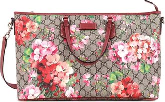 Gucci Convertible Zip Blooms Print GG Coated Canvas Large tote bag - women - Fabric - One Size - Red
