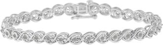 House of Brilliance 925 Sterling Silver 1/2 Cttw Diamond Criss-Cross Miracle-Set 7 Link Bracelet