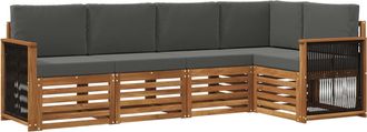 vidaXL Conjunto De Sof&aacute;s De Exterior 4 Uds. Natural Y Antracita Vidaxl