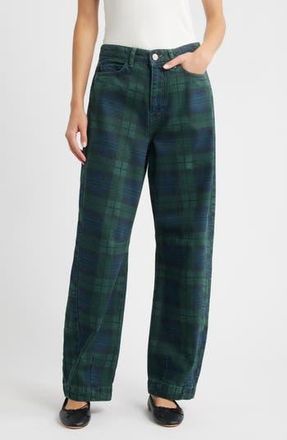 Damson Madder Sinclair Overdye Plaid Jeans in Navy at Nordstrom Rack, Size 12 Us / 16 Uk