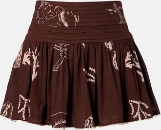 Poupette St Barth Minifalda Colleen de algod&oacute;n plisada