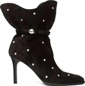 Isabel Marant 90mm Lolya boots - women - Leather/Fabric/Calf Suede - 37 - Black