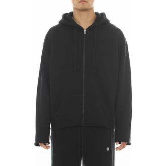Cult of Individuality Core Raw Hem French Terry Zip Hoodie in Black at Nordstrom, Size Xxx-Large